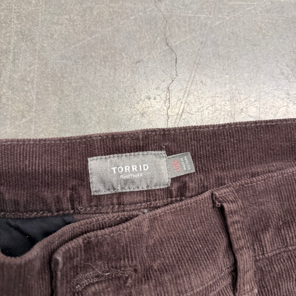 Torrid Feel The Fit Brown Corduroy Wide Leg Flare Pants Womens Size 10R 3652 - Picture 4 of 8